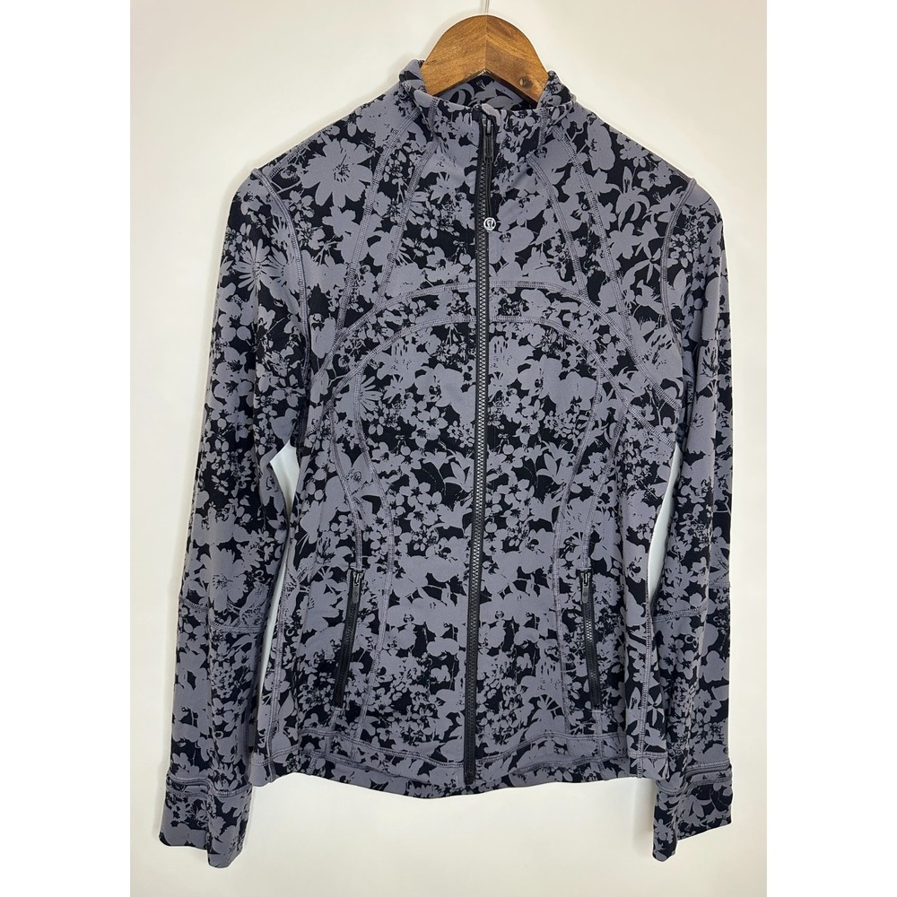 Lululemon Define Jacket Efflorescent Nebula Black Floral Full Zip Stretch Size 8 - Picture 3 of 12